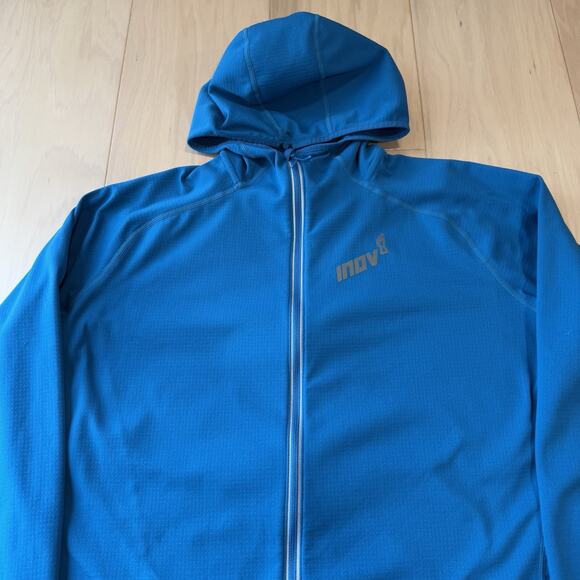 Inov8 VentureLite Mid Hoodie L Blue Full Zip Lightweight Hooded Outerwear - Picture 3 of 10